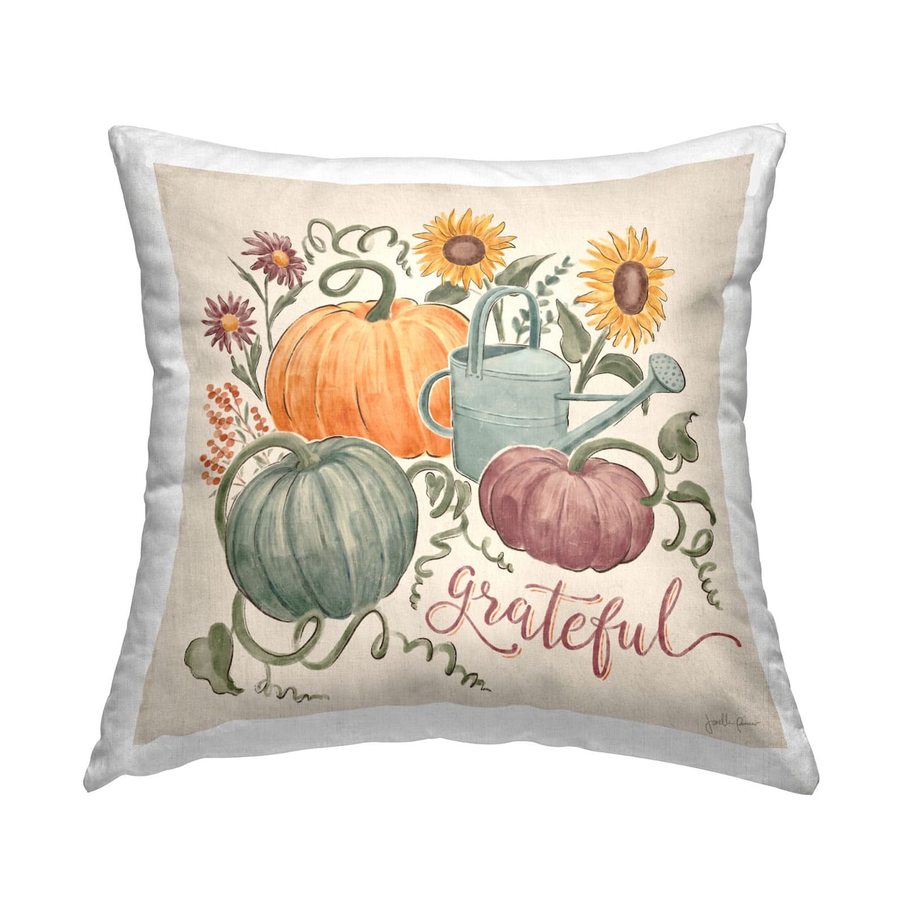 Stupell Industries Gratitude Calligraphy Autumn Throw Pillow